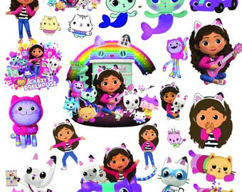 Gabby’s Dollhouse Clipart PNG Set | Birthday Party Decor (Digital Download)