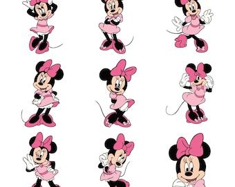 Pink Mouse SVG Bundle | Cute Mouse SVG | Bow Dots Pink, Mouse Polkadots Svg, | Mouse Head Svg | Cricut Cut Files Png
