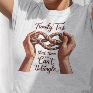 Family Ties handprint Tee, Matching Family Reunion T Shirt, Casual Wear Tee Gift for Family Gatherings