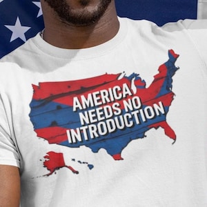 T-shirt américain patriotique, cadeau en t-shirt carte des États-Unis pour la fête de l'indépendance, t-shirt américain unisexe ne nécessite aucune introduction