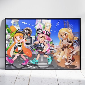 Pôster de Splatoon | Arte de parede Inklings | Impressão em tela sem moldura | Pôster de presente de jogo