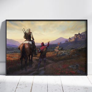 The Witcher 3 Wild Hunt Poster | Geralt of Rivia Wall Art | Unframed Canvas Print | Game Gift Poster