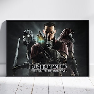Dishonored Poster | Corvo Attano Wall Art | Unframed Canvas Print | Game Gift Poster