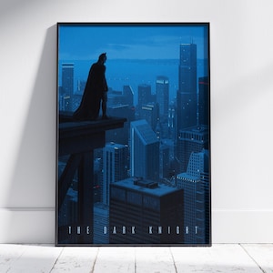 Póster de El Caballero de la Noche / Arte mural de Gotham / Impresión en lienzo sin marco / Póster de película para regalo