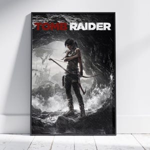 Tomb Raider Poster | Lara Croft Wall Art | Unframed Canvas Print | Game Gift Poster