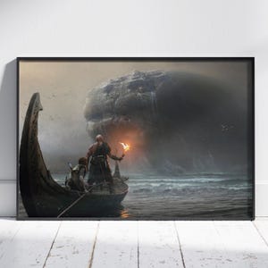 God of War Poster | Kratos Wall Art | Unframed Canvas Print | Game Gift Poster