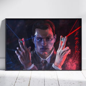 Detroit Become Human Poster | Connor Wall Art | Unframed Canvas Print | Game Gift Poster