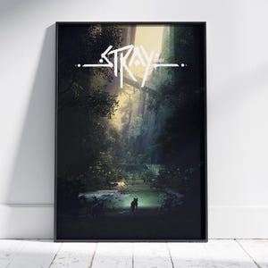 Stray Poster | Adventure Game Wall Art | Unframed Canvas Print | Game Gift Poster