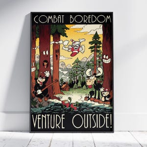 Cuphead Poster | Mugman Wall Art | Unframed Canvas Print | Game Gift Poster