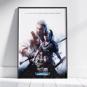The Witcher 3 Wild Hunt Poster | Geralt of Rivia Wall Art | Unframed Canvas Print | Game Gift Poster