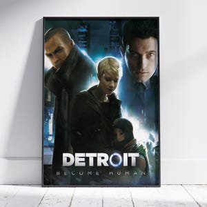 Detroit Become Human Poster | Connor Wall Art | Unframed Canvas Print | Game Gift Poster