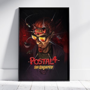Postal Poster | The Postal Dude Wall Art | Unframed Canvas Print | Game Gift Poster