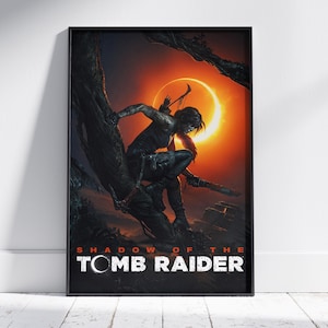 Tomb Raider Poster | Lara Croft Wall Art | Unframed Canvas Print | Game Gift Poster