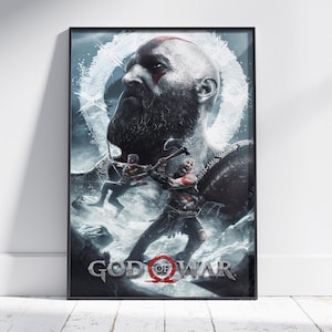 God of War Poster | Kratos Wall Art | Unframed Canvas Print | Game Gift Poster