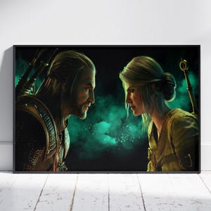 The Witcher 3 Wild Hunt Poster | Geralt of Rivia Wall Art | Unframed Canvas Print | Game Gift Poster