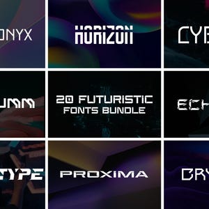Futuristic Font Bundle, Techno Font, Futuristic Font, Scifi Font, Cricut Font, Canva Font, Procreate Font, Branding Font