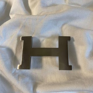 Rare Vintage VTG Hermes Silver Belt Buckl H Logo