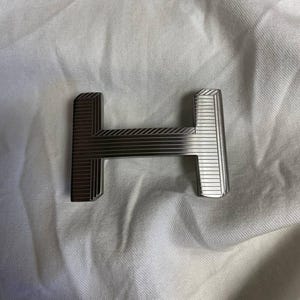 Rare Vintage VTG Hermes Silver Belt Buckl H Logo