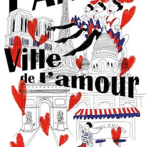 Illustrated poster of Paris