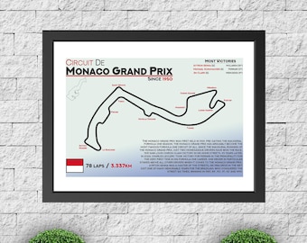 Plakat Grand Prix Monako: Wydruk artystyczny Formuły 1 na torze Monte Carlo