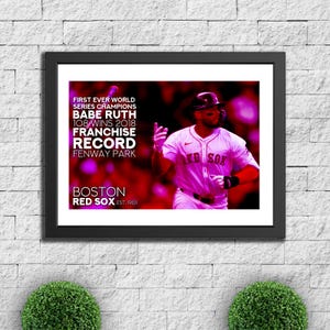 Boston Red Sox Baseball Themed Poster - 297x210 A4 Premium Glossy photo paper print