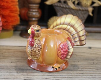 app 3 x 3 x3 in great condition colorful birds TURKEY Salt and Pepper Set ceramic turkeys