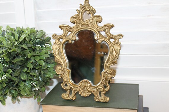 Antique Vanity Mirror Ornate Brass Free Standing Easel Antique Vanity Mirror Ornate Brass Free