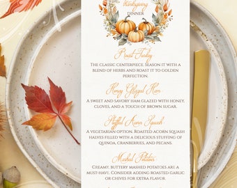Wreath Thanksgiving Menu, Thanksgiving Menu, Fall Menu, Friendsgiving Menu, Printable Menu, Fall Pattern Menu, Turkey Day Menu, Country Chic