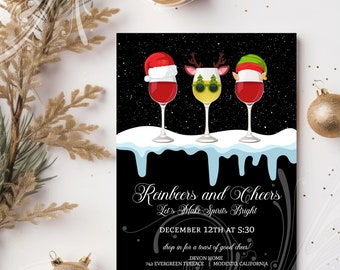 Reinbeers Invite, Winter Holiday Invite, Holiday Party, Christmas Invite, Brunch Invite, DIY Invite, Santa Beers Invite, Reindeer Invite