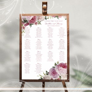 Wilde bloem zitplaatsen sjabloon, bruiloft zitplaatsen grafiek, grote zitplaatsen regeling 24 x 36, bloem zitplaatsen grafiek sjabloon, tuin bruiloft, tekenen