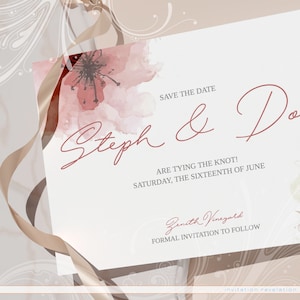 Kirschblüten sparen das Datum, Sakura Hochzeit, Aquarell Kirschblüten-Set, bedruckbar, Aquarell Blumen, Ankündigungskarte, Sakura-Karte