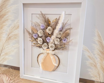 Regalo personalizado para el Día de la Madre, regalo para mamá, marco de fotos de flores en 3D, regalo hecho a mano para mamá, decoración boho, Día de la Madre