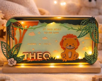 Luz de noche para niños, regalo para recién nacidos, regalo para nuevas mamás, detalles de nacimiento personalizados, regalo para bebé embarazada