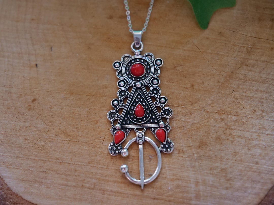 Necklace With Kabyle Berber Fibula Pendant, Traditional Kabyle Berber ...