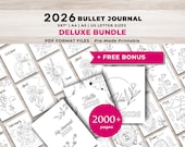 2026 Bullet Journal Deluxe Bundle, Printable Journal Download, A5, A4, US Letter Size, Monthly & Yearly Tracker, Premade Printable 2000 page