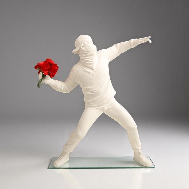 Banksy Flower Thrower Sculpture - Etsy