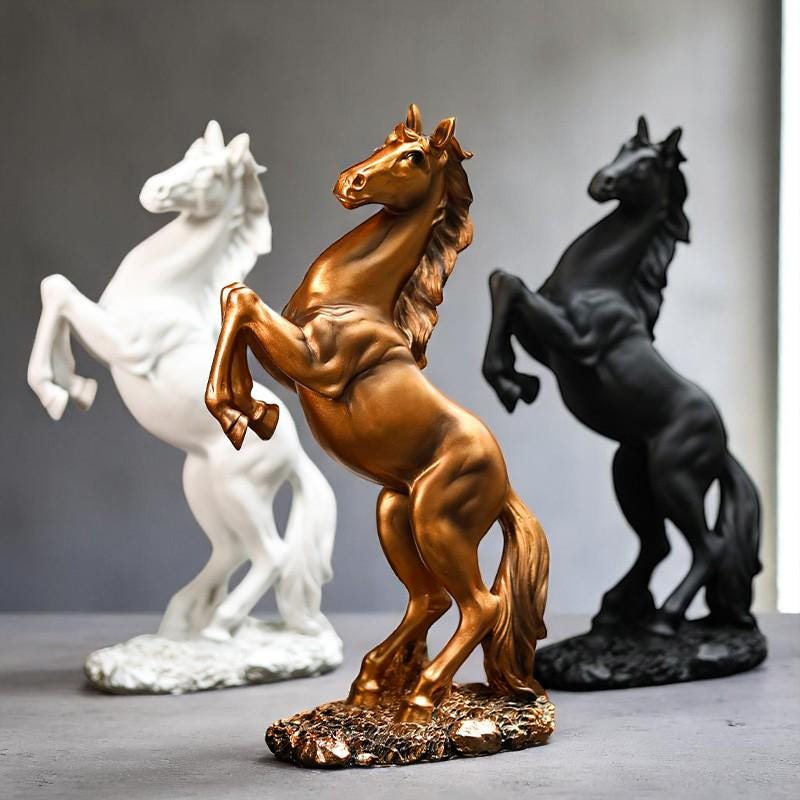 Gold horse statue - Etsy 日本
