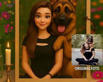 Custom Portrait, Pixar Pet, Cartoon, 3D Photo, Personalized Pet Portrait