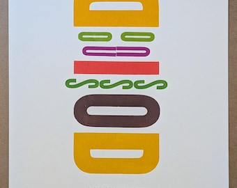 Hamburger! - A Burger of Sorts - Letterpress Print