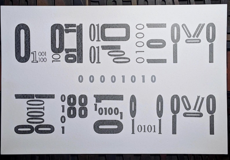 LOREM IPSUM - Typografisk binär kod Boktryckstryck bild 1