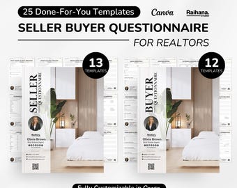 Real Estate Buyer Seller Questionnaire, Editable Intake Forms for Realtors, Canva Templates, Buyer Seller Packet, Realtor Forms