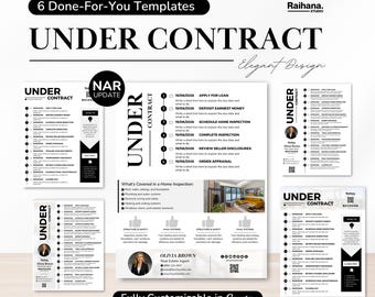 Under Contract Templates for Realtors, Editable Canva Flyers for Client Updates, Real Estate Timeline Sheets, Bonus Buyer Guide Included