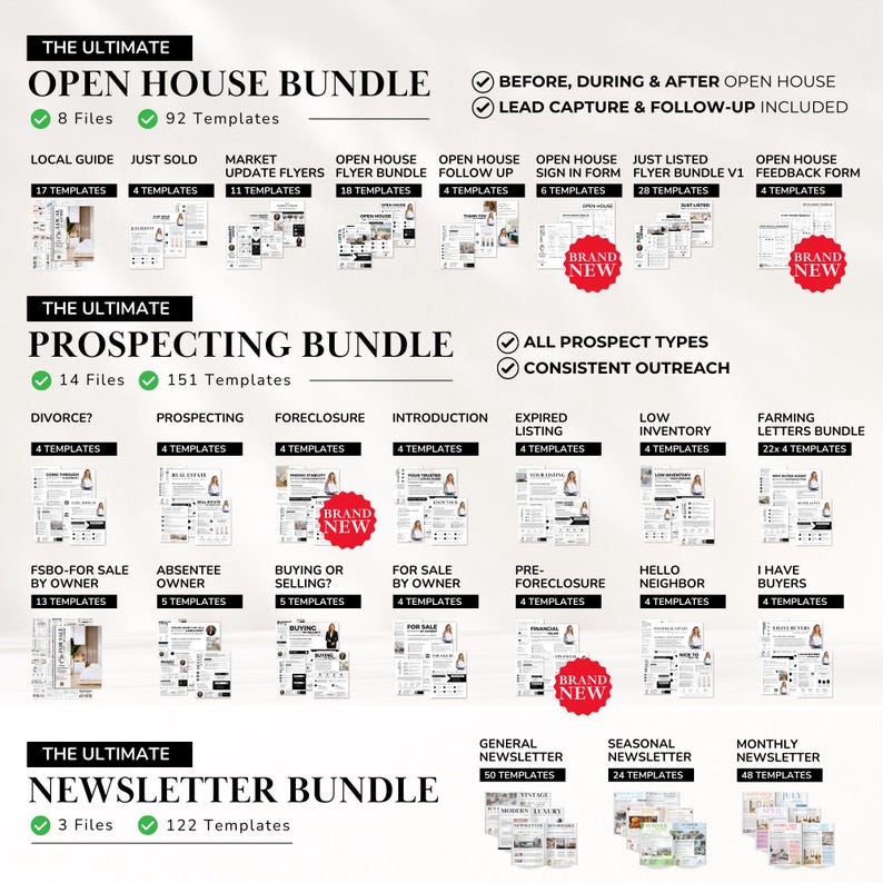 Real Estate Marketing Bundle Templates for Realtors, Realtor Marketing ...