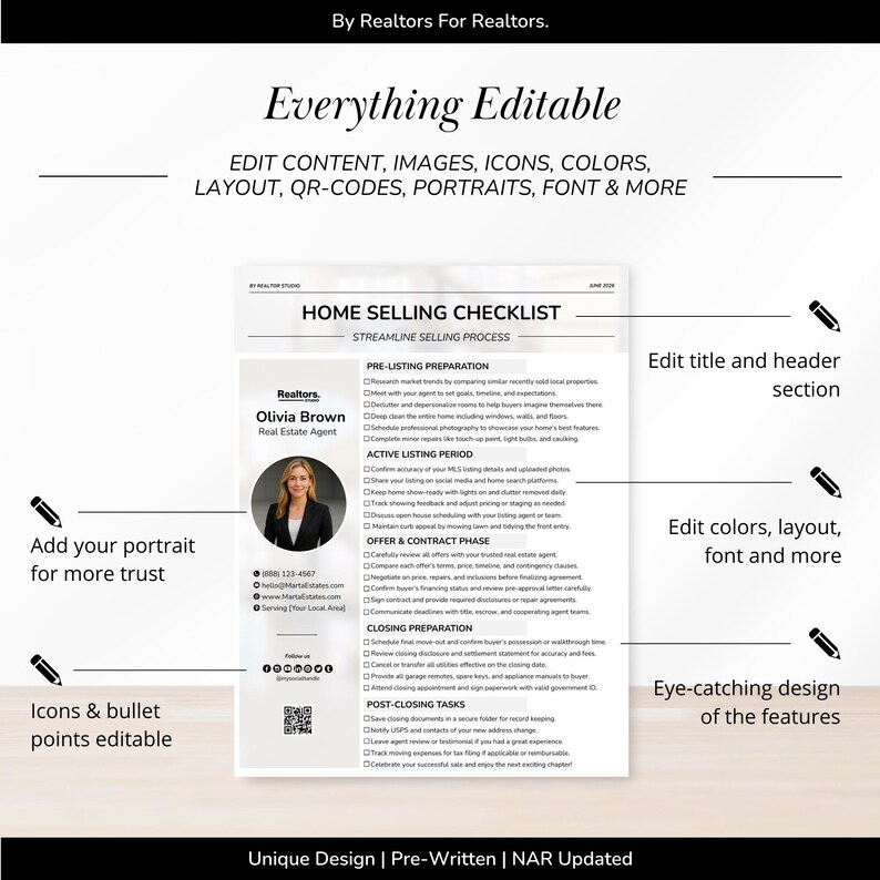 Real Estate Checklist Templates for Realtors, Realtor Checklist Bundle ...