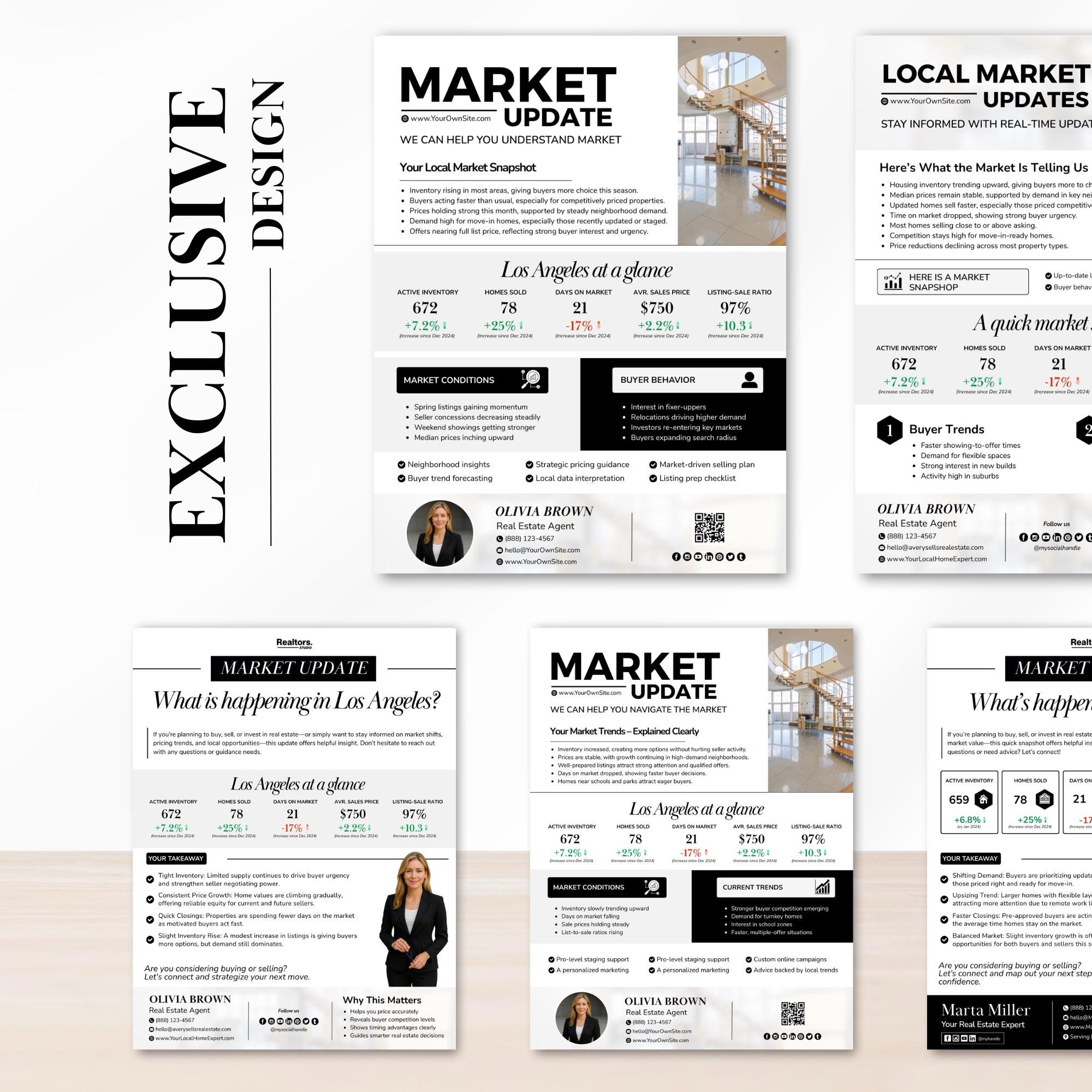 Market Update Flyer Templates for Realtors, Editable Canva Real Estate ...