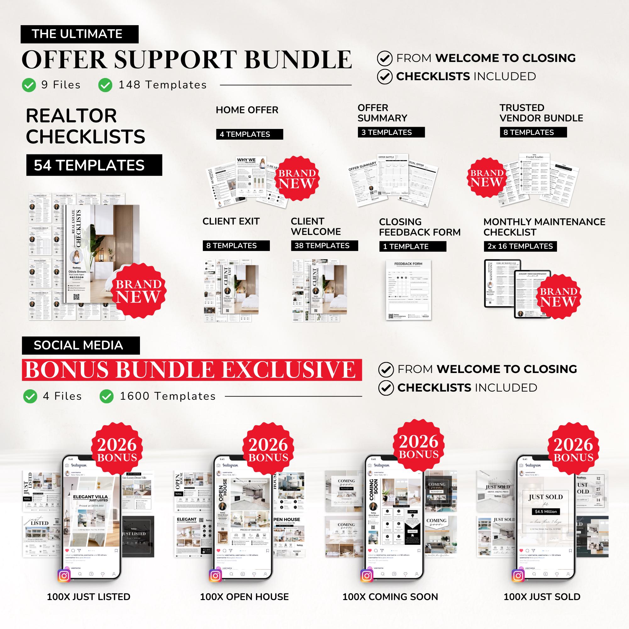 Real Estate Marketing Bundle Templates for Realtors, Realtor Marketing ...