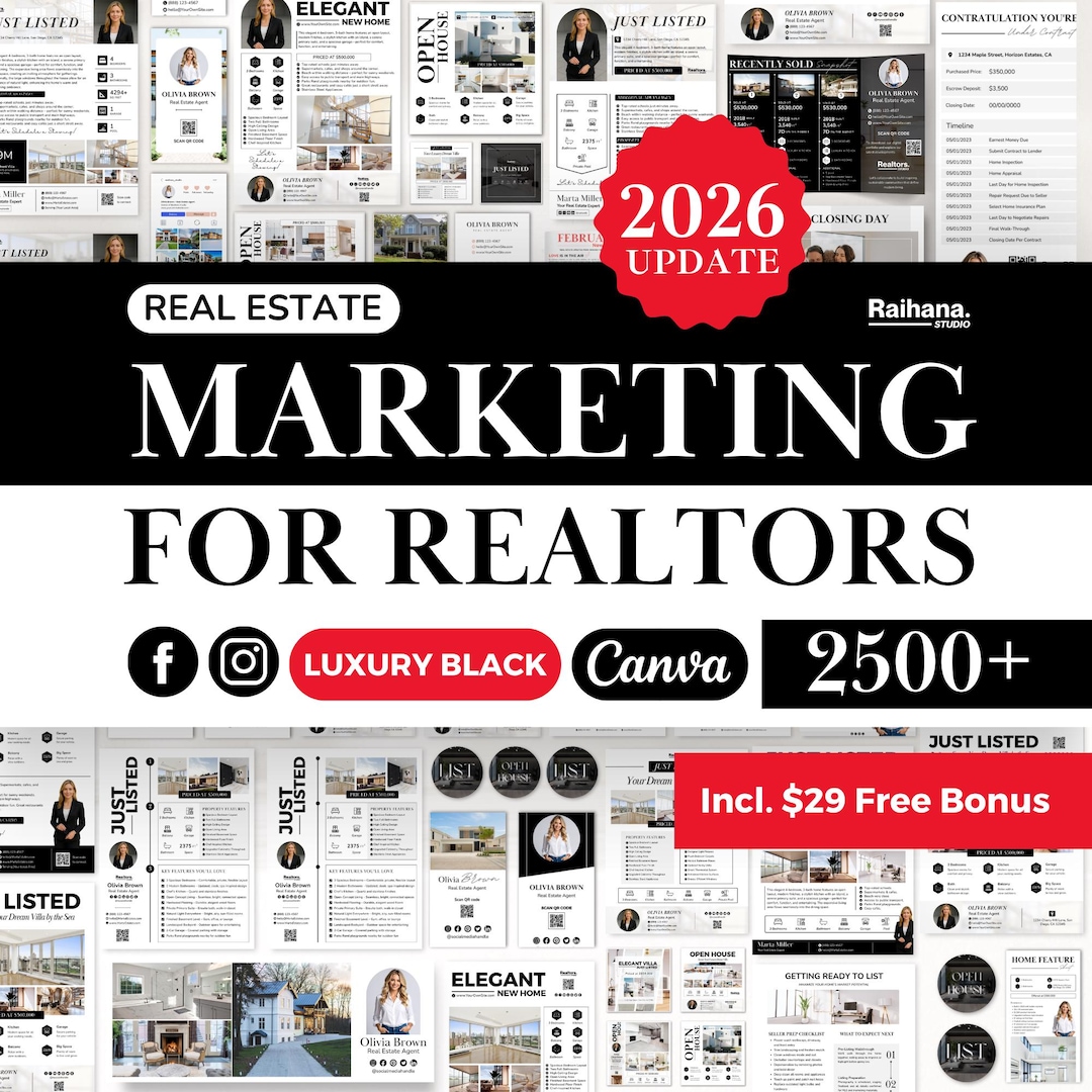 Real Estate Marketing Bundle Templates for Realtors, Realtor Marketing ...