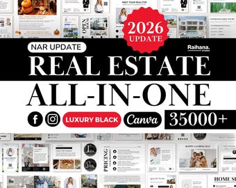2026 Real Estate All-In-One Bundle for Realtors, Real Estate All-In-One Canva Bundle Templates for Realtors, Real Estate All-In-One Canva