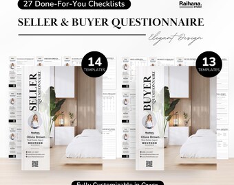 Buyer Seller Questionnaire, Realtor Questionnairs, Editable Intake Forms for Realtors, Canva Templates, Buyer Seller Packet, Realtor Forms