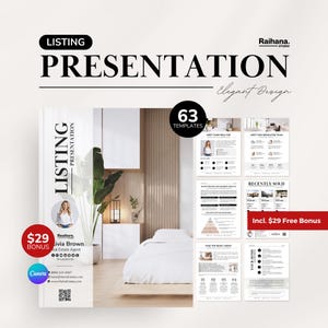 Listing Presentation Templates for Realtors, Realtor Listing Presentation Template Bundle, Real Estate Listing Presentation Canva Templates